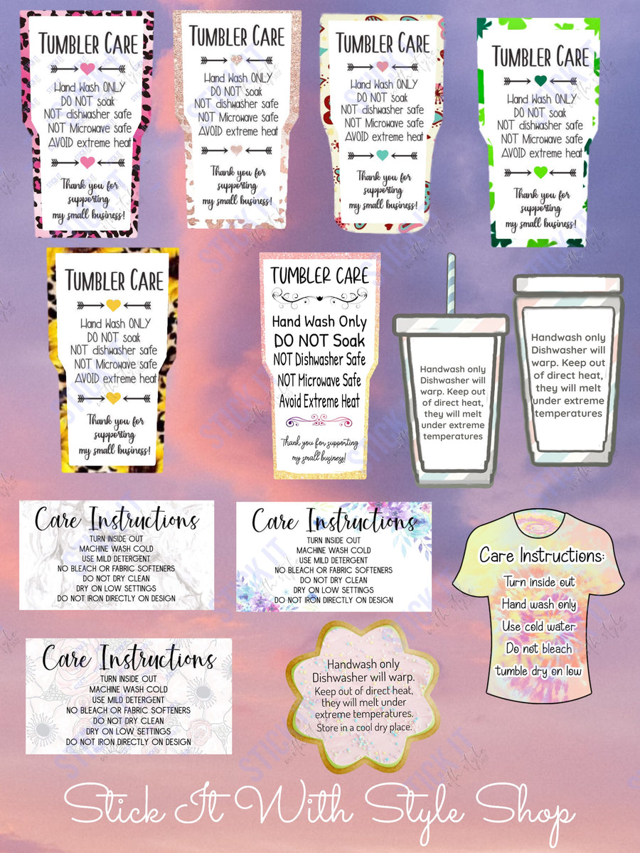care-instruction-cards-pack-of-100-stick-it-with-style-shop for Care Instruction Free Printable Tumbler Care Cards Care Instruction Cards pack of 100 – Stick It With Style Shop for Care Instruction Free Printable Tumbler Care Cards
