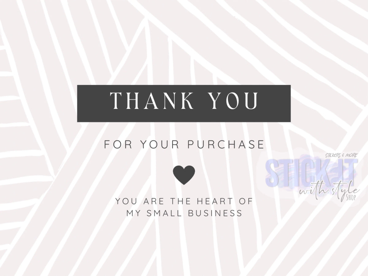 Thank You Cards 4.4 in x 3.3 in - non customized – Stick It With Style Shop
