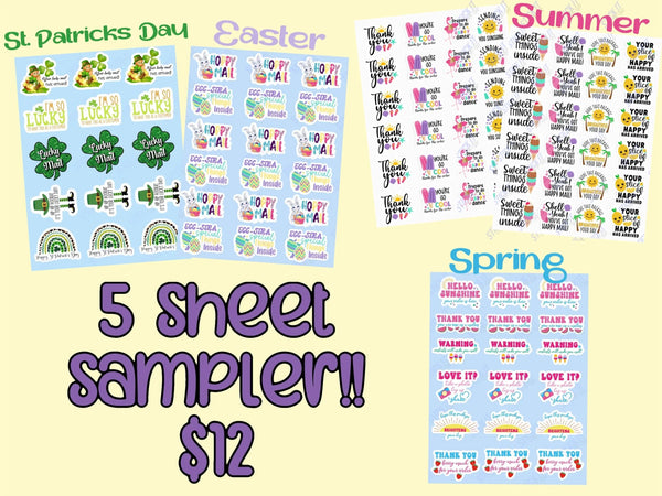 5 Sheet Sampler Packaging Sticker Sheets Stick It With Style Shop