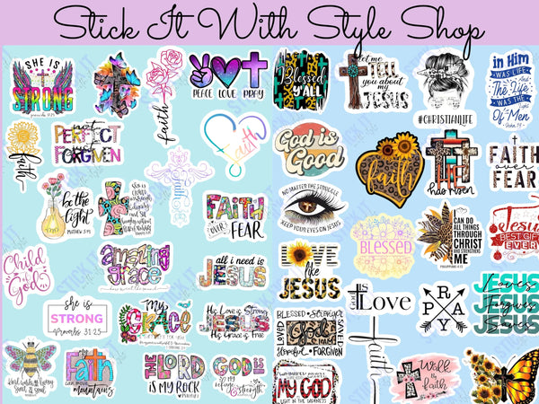 Christian themed Vinyl Stickers MOQ 20 Stick It With Style Shop