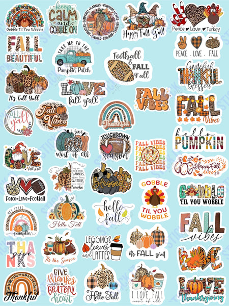 Fall Themed Vinyl Stickers 25 sticker variety pack Stick It With Style Shop