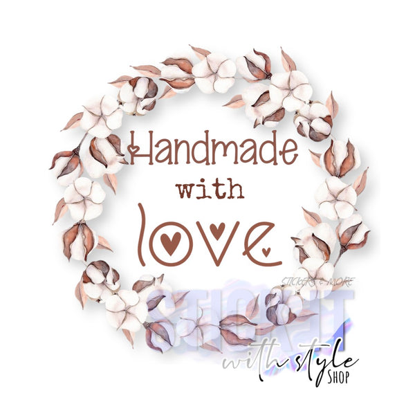 Handmade With Love natural Packaging Sticker Sheets Stick It With Style Shop