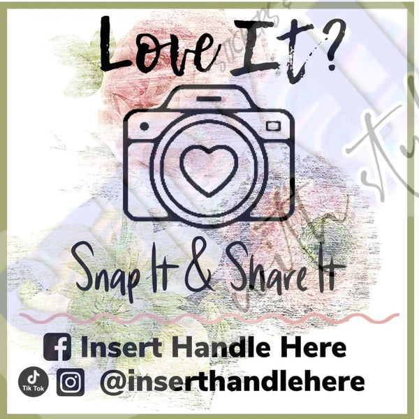 Love It? Snap It & Share It semi customizable Packaging Sticker Sheet Stick It With Style Shop