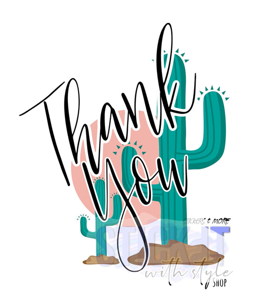 Thank You Cactus Packaging Sticker Sheets Stick It With Style Shop