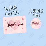 Thank You Card & Sticker Matching Set Stick It With Style Shop