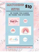 Thank You Card & Sticker Matching Set Stick It With Style Shop