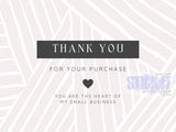 Thank You Cards 4.4 in x 3.3 in - non customized Stick It With Style Shop