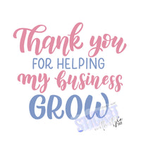 Thank You For Helping My Business Grow pink and blue Packaging Sticker Sheets Stick It With Style Shop