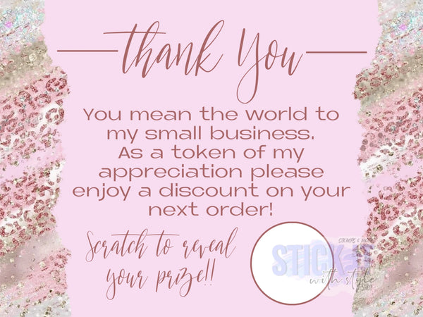 Thank You Scratch off Cards - 4.4 x 3.3 Stick It With Style Shop