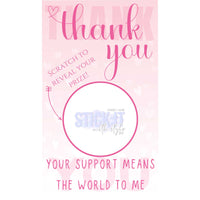 Valentines Themed Thank You Scratch Off Cards pack of 50 Stick It With Style Shop
