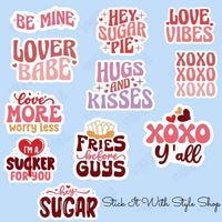 Valentines Themed Vinyl Stickers 25 pack Stick It With Style Shop