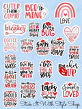 Valentines Themed Vinyl Stickers 25 pack Stick It With Style Shop
