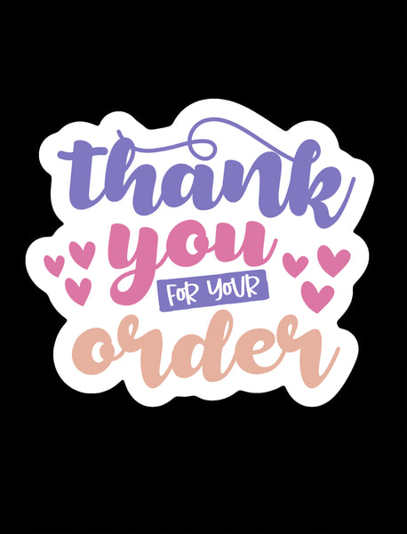 Thank You For Your Order pink and purple Packaging Sticker Sheets Stick It With Style Shop