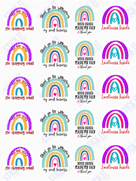 Small Business Rainbow Themed Packaging Sticker Sheets Stick It With Style Shop
